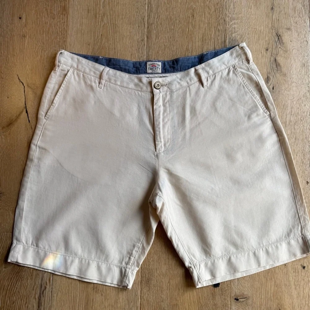 Faherty Mens Linen Blend shorts sz36 mint cond price firm!